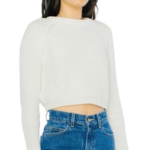 NWT American Apparel White Crew Neck Sweater